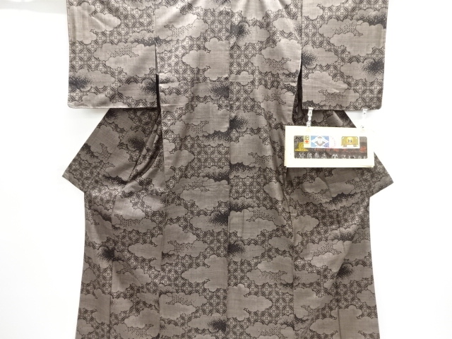 JAPANESE KIMONO / UNUSED DORO OSHIMA TSUMUGI (5 maruki) / WOVEN CLOUD & SHIPPO